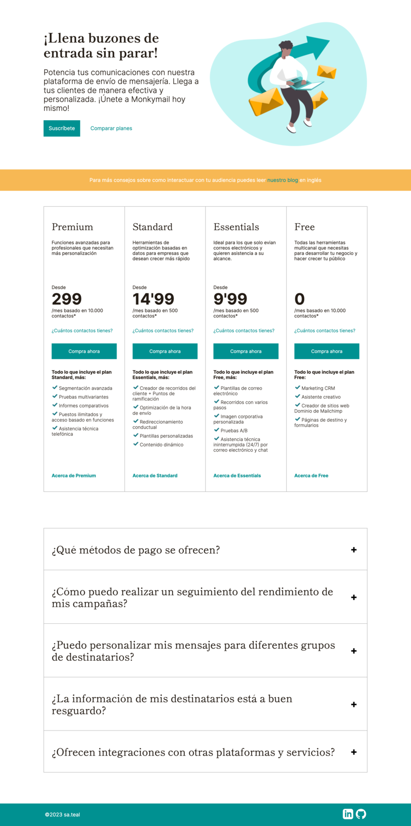 Previsualización de la web monkymail